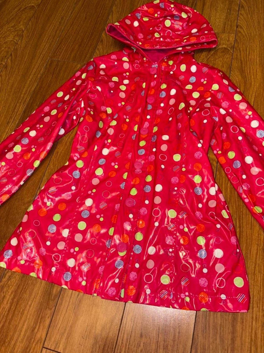 Vintage Y2K Justice Rain Jacket with polka dots - Picture 2 of 8